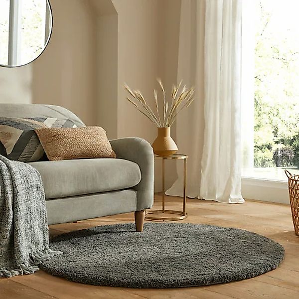 FLAIR RUGS Hochflor-Teppich »Feather«, rund, 40 mm Höhe günstig online kaufen