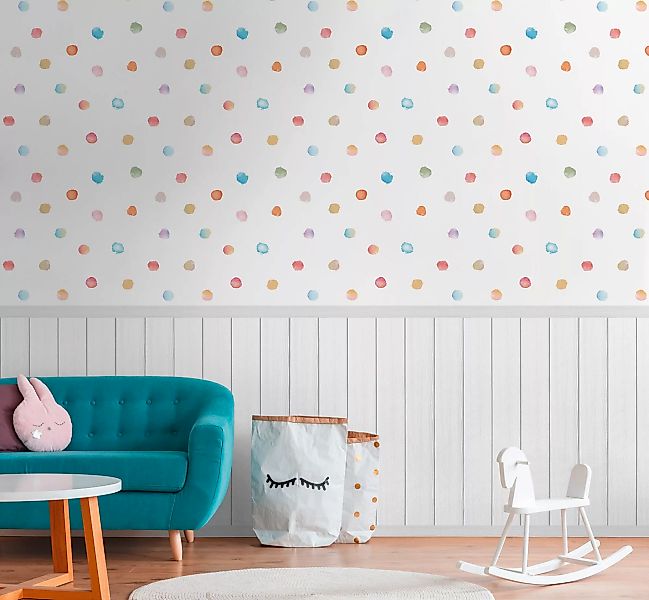 A.S. Création Vliestapete Wallpanel Punkte Bunt Kinder günstig online kaufen