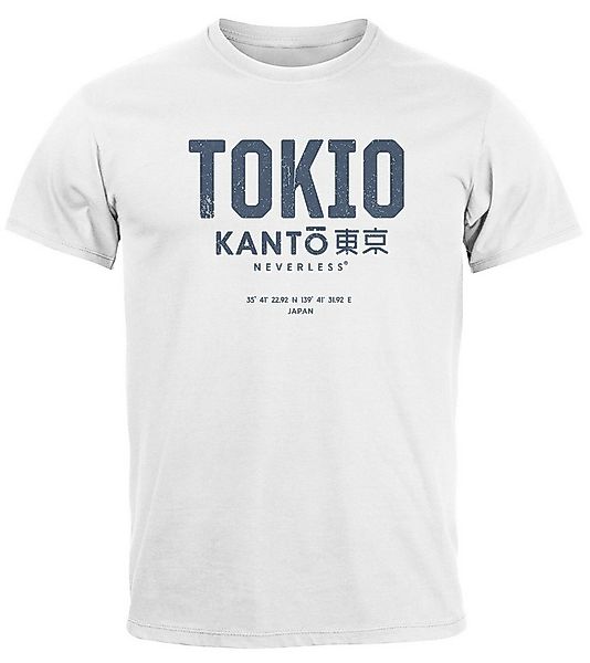 Neverless Print-Shirt Herren T-Shirt Frontprint Tokyo Japan Japanische Schr günstig online kaufen