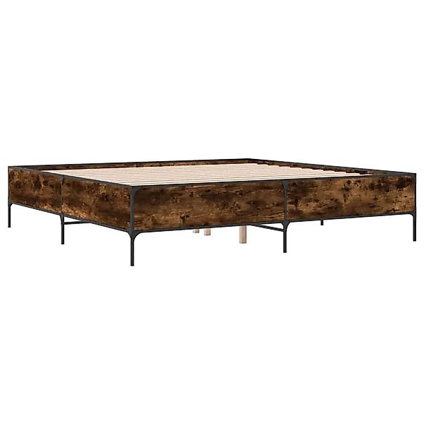 vidaXL Bettgestell Räuchereiche 200x200 cm Holzwerkstoff und Metall 3279779 günstig online kaufen