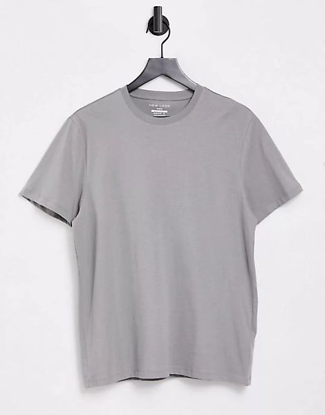 New Look – T-Shirt aus Bio-Baumwolle in Grau günstig online kaufen