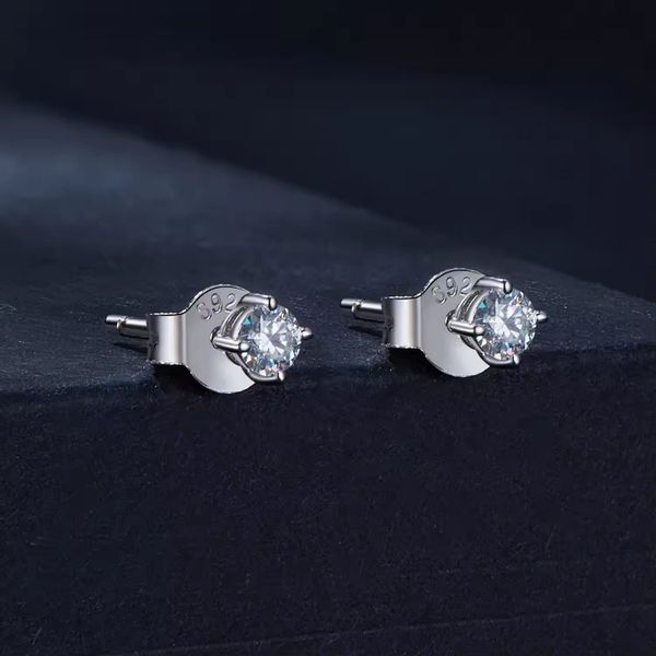 Runde Perlé Paar Ohrstecker Moissanite Ohrstecker günstig online kaufen
