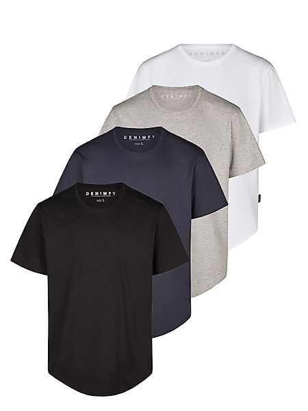 DENIMFY Tshirt Herren lang geschnitten Set 100% Baumwolle Regular Fit DFPac günstig online kaufen