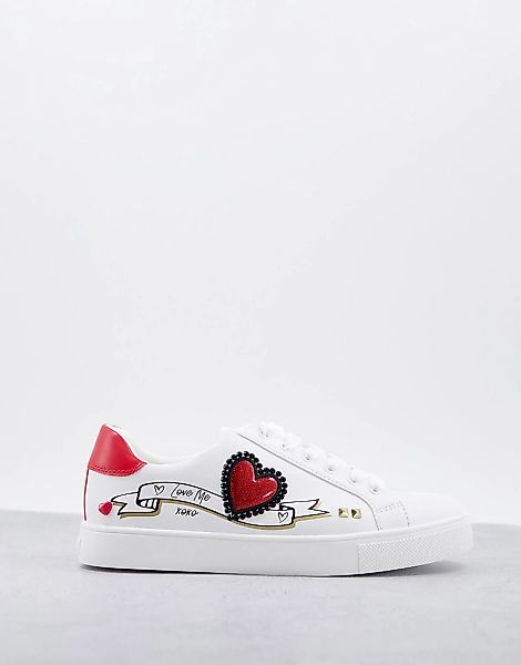 Aldo – Amtzell Heart – Weiße Sneaker mit Verzierung günstig online kaufen