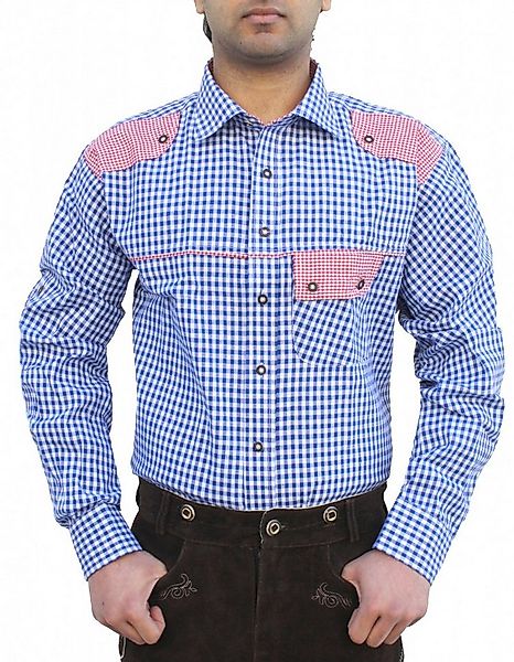 German Wear Trachtenhemd GW1243 Blue Bayerisches Karo Trachtenhemd für Trac günstig online kaufen