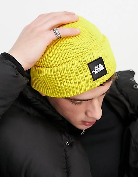 The North Face – Black Box – Strickmütze in Gelb günstig online kaufen