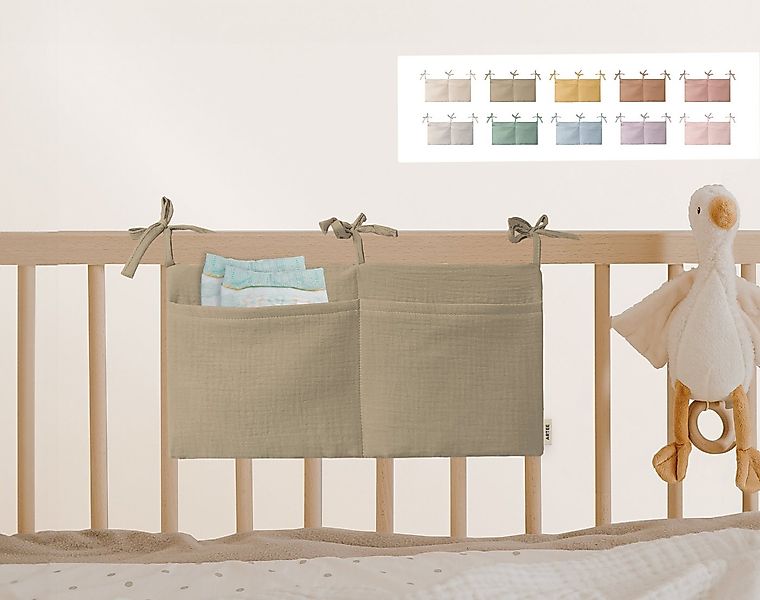Artee Bettnestchen Babybett Organizer Taschen Aufbewahrung aus Musselin günstig online kaufen