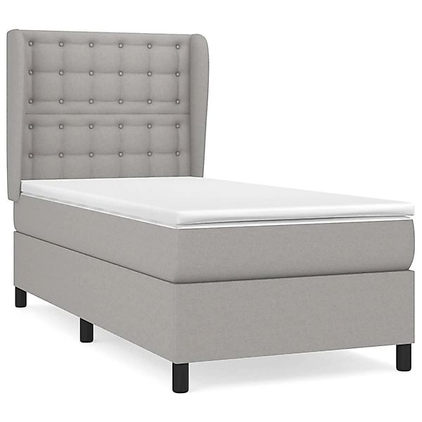 vidaXL Boxspringbett mit Matratze Hellgrau 90x200 cm Stoff1372506 günstig online kaufen