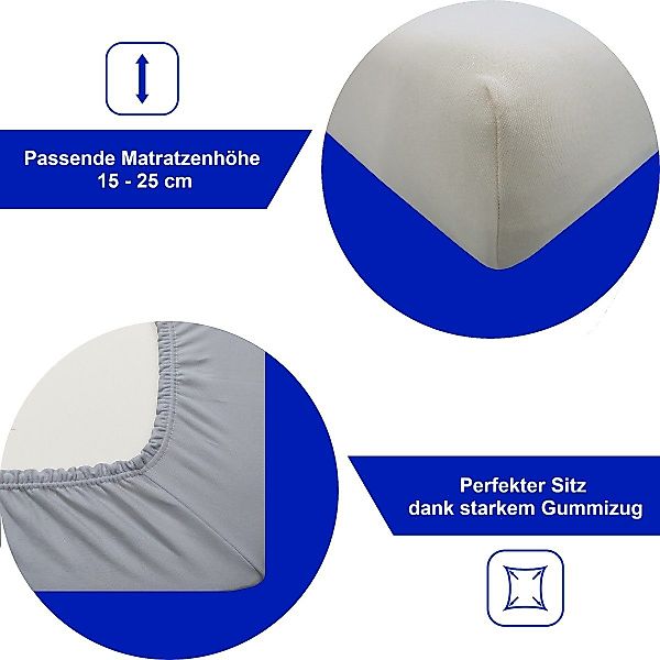 DUKAL Spannbettlaken Spannbettlaken aus hochwertigem DOPPEL-Jersey, günstig online kaufen