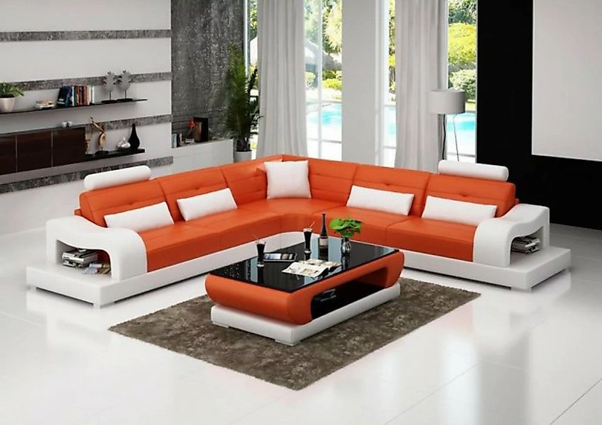 JVmoebel Ecksofa, Ledersofa Couch Wohnlandschaft L Form Design Modern Sofa günstig online kaufen