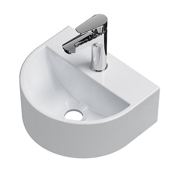EMKE Aufsatzwaschbecken Hängewaschbecken Oval,extra klein Platzsparendes, günstig online kaufen
