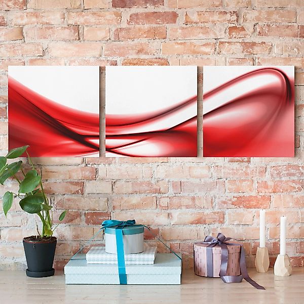 3-teiliges Leinwandbild Abstrakt Red Touch günstig online kaufen