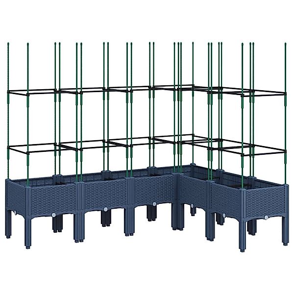 vidaXL Pflanzkübel mit Rankgitter Blaugrau 160x120x142,5 cm PP 367966 günstig online kaufen