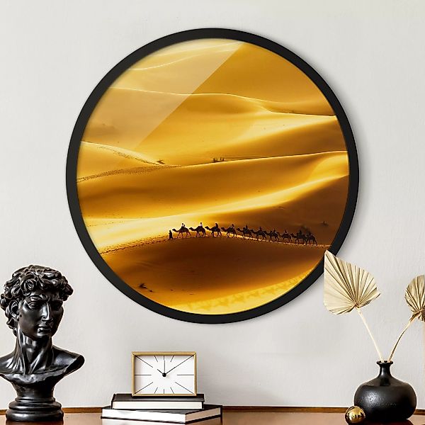 Rundes Gerahmtes Bild Golden Dunes günstig online kaufen