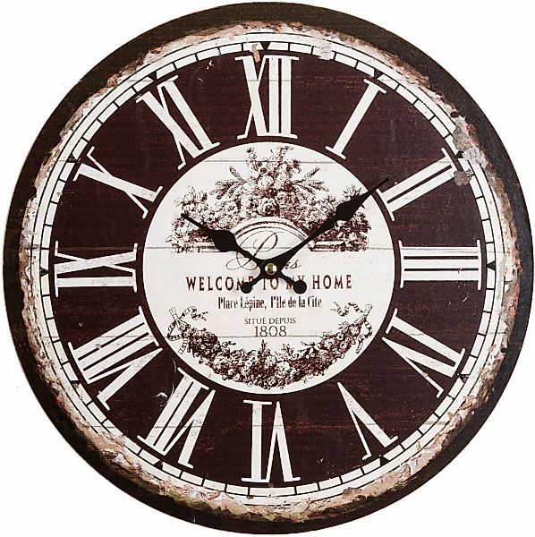 Myflair Möbel & Accessoires Wanduhr ""Welcome"", rund, Ø 33,8 cm, römische günstig online kaufen