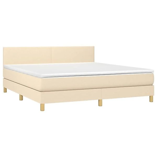 vidaXL Boxspringbett mit Matratze & LED Creme 160x200 cm Stoff 3133570 günstig online kaufen
