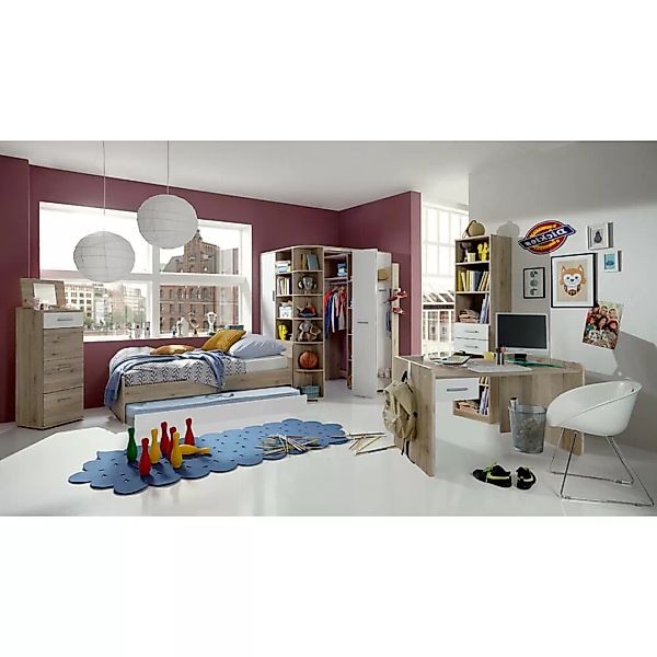 Teenager Zimmer komplett Set inkl. Schreibtisch und Regal JOHANNESBURG-43 i günstig online kaufen