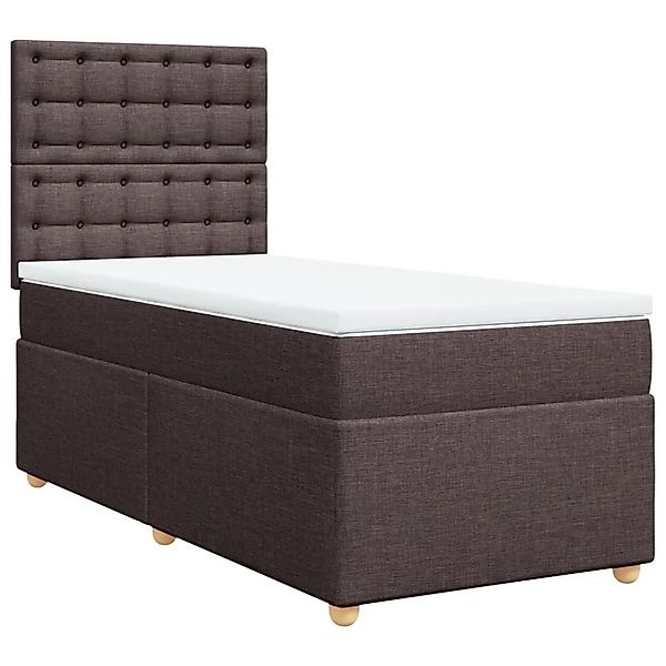 vidaXL Boxspringbett mit Matratze Dunkelbraun 90x190 cm Stoff 3293452 günstig online kaufen