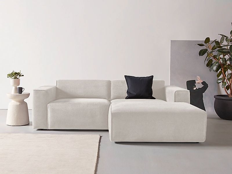 andas Ecksofa "Noord mit Kedernaht, Breite 234 cm", Cord, Struktur, Webstof günstig online kaufen