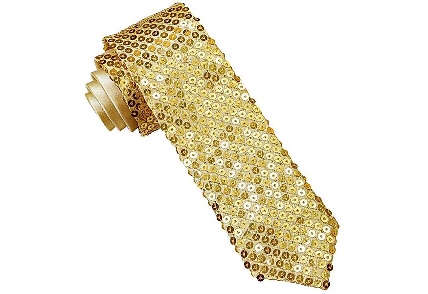 Widmann S.r.l. Kostüm Glitzer Pailletten Krawatte zum Show Kostüm, Gold günstig online kaufen