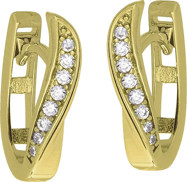 GoldDream Paar Creolen GoldDream Gold Turned Ohrringe Zirkonia (Creolen), D günstig online kaufen