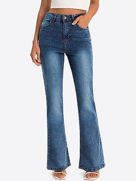 Imily Bela Bootcut-Jeans Damen High-Waist Flared Jeans aus Baumwolle Denim günstig online kaufen