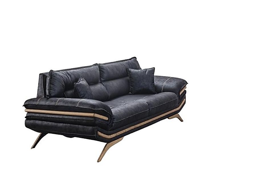 JVmoebel Sofa Stilvoll 3-Sitzer Sofa Exklusive Schwarz farbe Möbel in Wohnz günstig online kaufen
