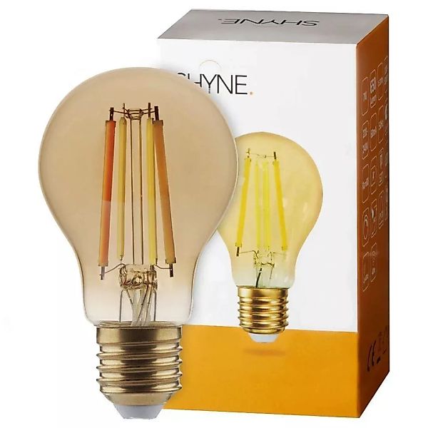 SHYNE | LED Leuchtmittel E27, amber, Birne - A60, 7W, 725 Lumen, dimmbar, 2 günstig online kaufen