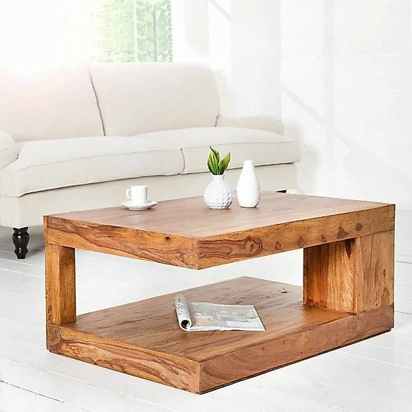 Couchtisch AGRA Sheesham massiv Holz gewachst 90cm x 60cm günstig online kaufen