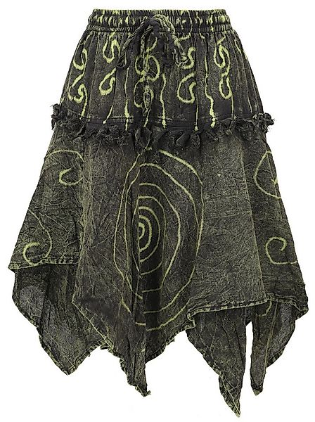 Guru-Shop Minirock Knielanger Boho Zipfelrock, Pixirock - grün alternative günstig online kaufen