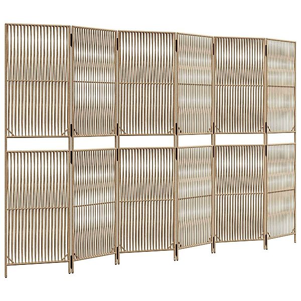 vidaXL Raumteiler Paravent 6-tlg. Beige Poly günstig online kaufen
