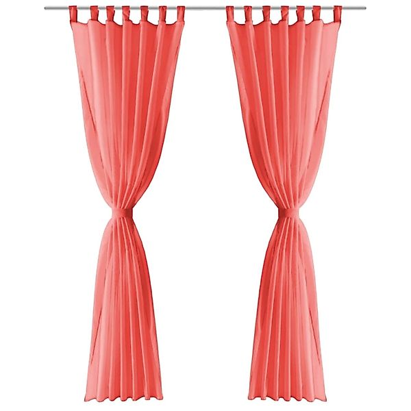 Voile-gardinen 2 Stk. 140 X 225 Cm Rot günstig online kaufen