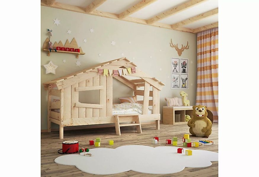 bibex Kinderbett APART CHALET Kinderbett, Jugendbett, Spielbett, naturbelas günstig online kaufen