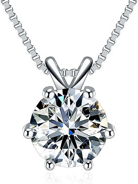 S&T Design Kette mit Anhänger Damen Halskette 925 Silber Moissanit Diamants günstig online kaufen