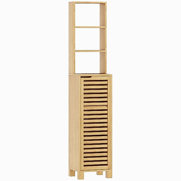 HOMCOM Badezimmerschrank schmal, Hochschrank Toilettenschrank mit 3 offenen günstig online kaufen