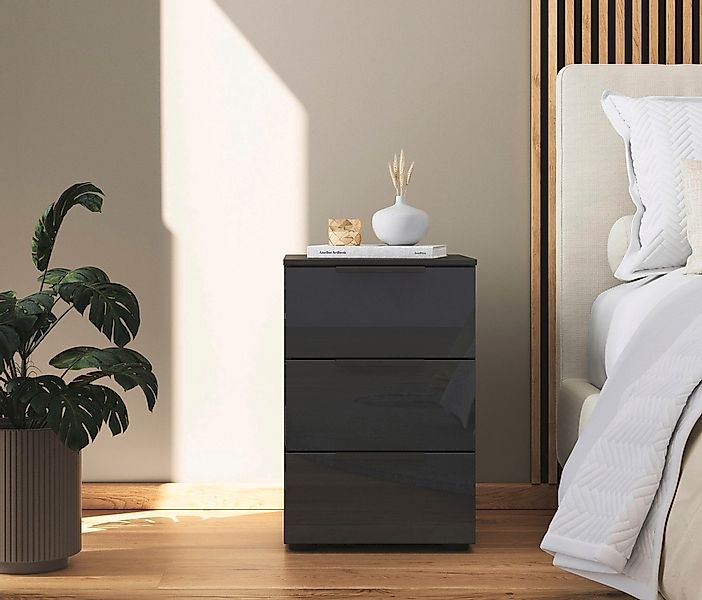 rauch Nachtkommode "Nachttisch Nachtschrank Nachtkonsole FLIPP mit Glasfron günstig online kaufen