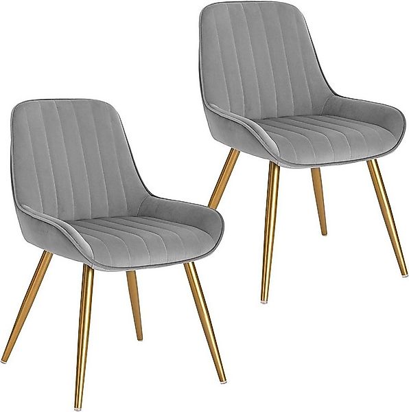EUGAD Esszimmerstuhl (2 St), Retro, Sitzfläche aus Samt, mit Metallbeine günstig online kaufen