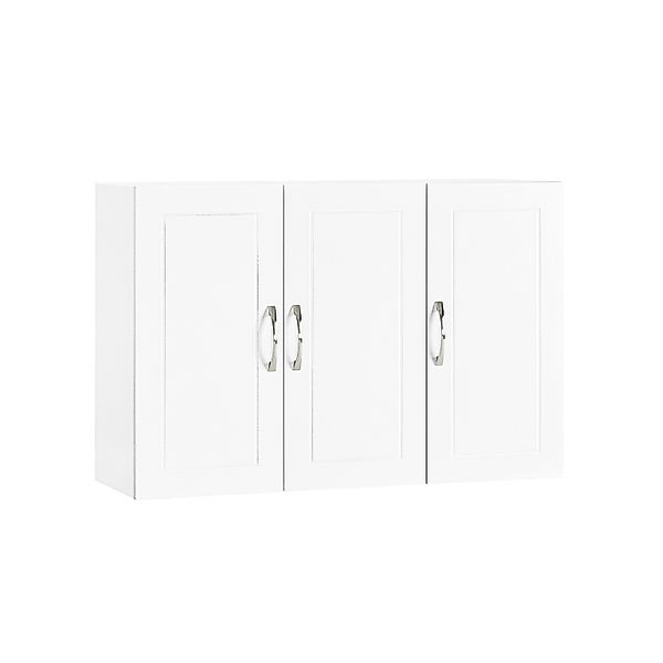 SoBuy Hängeschrank mit Drei Türen Wandschrank Badmöbel Weiß FRG231-L-W günstig online kaufen