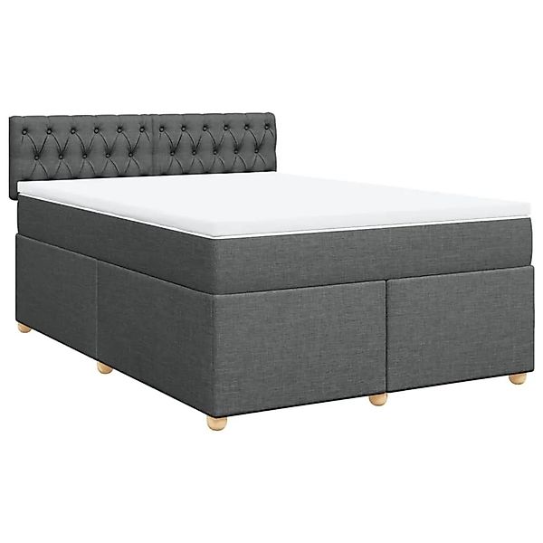 vidaXL Boxspringbett mit Matratze Dunkelgrau 140x200 cm Stoff 3289011 günstig online kaufen