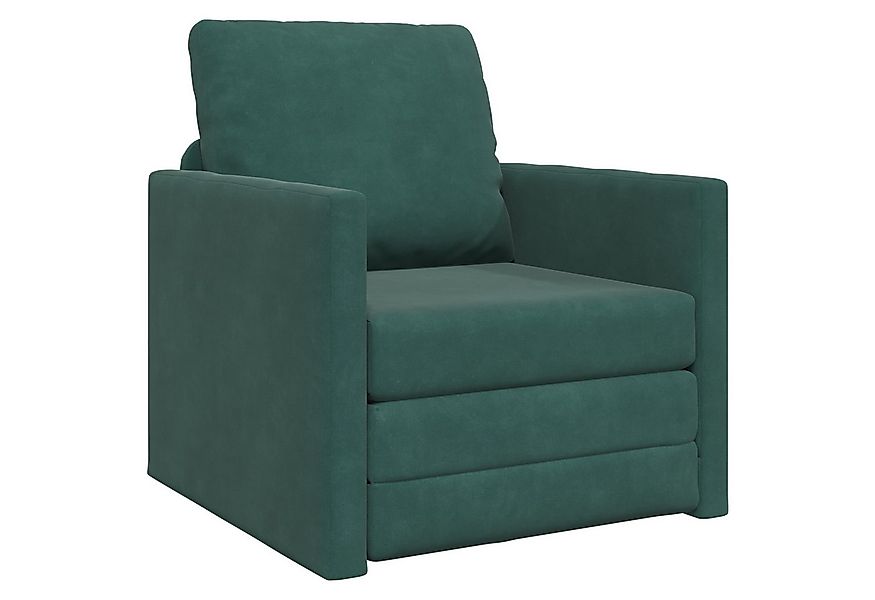vidaXL Sofa Schlafsessel 2-in-1 Dunkelgrün 74x77x81 cm Samt, 1 Teile günstig online kaufen
