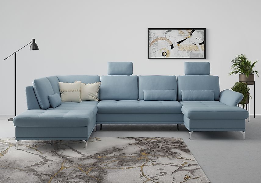 Home affaire Wohnlandschaft »Palm Beach U-Form« Federkern, mit Sitztiefenve günstig online kaufen