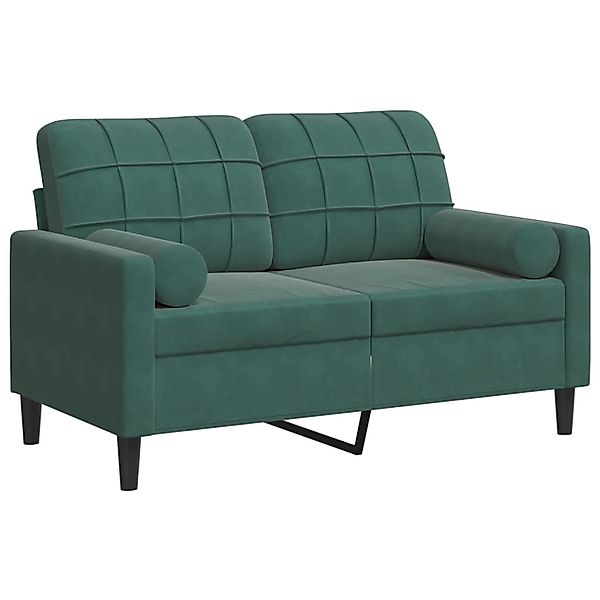 vidaXL 2-Sitzer-Sofa mit Zierkissen Dunkelgrün 120 cm Samt 2163277 günstig online kaufen