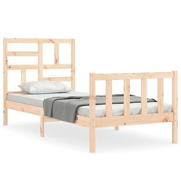 vidaXL Bettgestell, Massivholzbett mit Kopfteil 100x200 cm günstig online kaufen