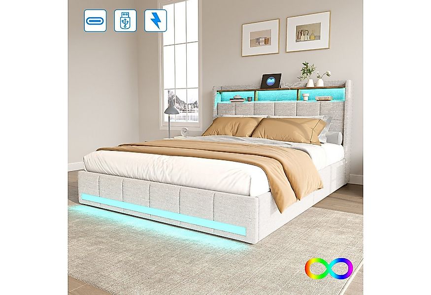 Furnishings Home Polsterbett Stauraumbett Doppelbett Jugendbett (4 Schublad günstig online kaufen