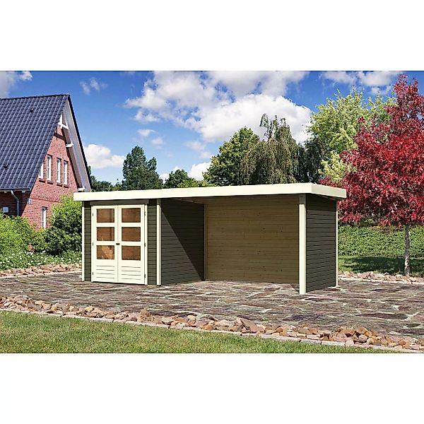 Karibu Holz-Gartenhaus Boras Terragrau Flachdach Lackiert 209 cm x 213 cm günstig online kaufen