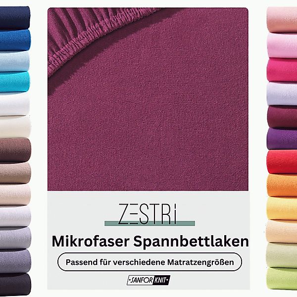 Zestri Spannbettlaken aus Microfaser mit Rundumgummizug, günstig online kaufen