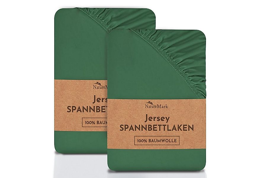 NatureMark Spannbettlaken 2er-Set Jersey Spannbetttuch 100% Baumwolle, 100% günstig online kaufen