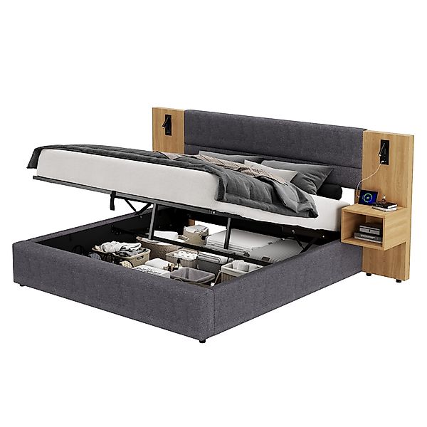 OKWISH Polsterbett mit hydraulischer Aufbewahrung und günstig online kaufen