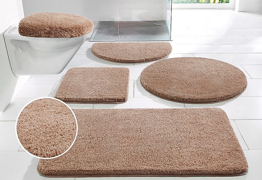my home Badematte "Merida, Badvorleger, Badezimmer Teppich" Höhe 32 mm ruts günstig online kaufen