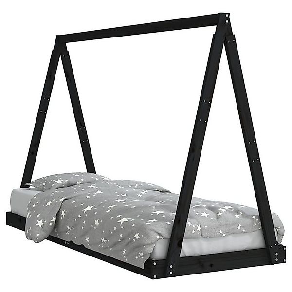 vidaXL Kinderbett, Jugendbett Schwarz 80x200 cm Massivholz Kiefer günstig online kaufen